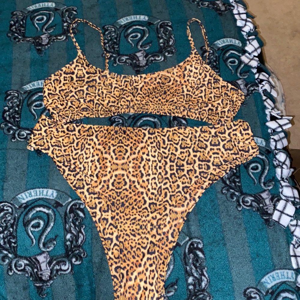 Leopard Print High Waisted Bikini